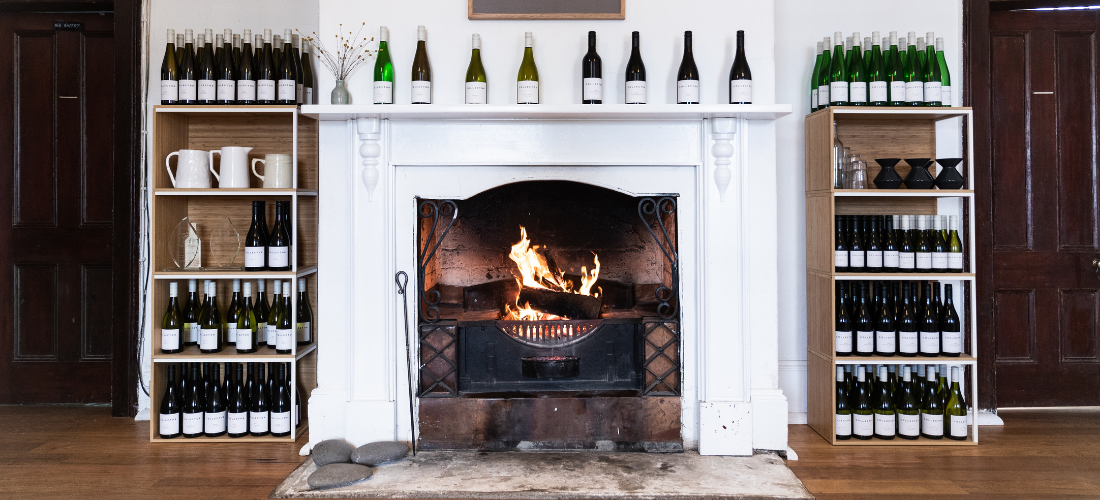 Collector Wines, wines and fireplace